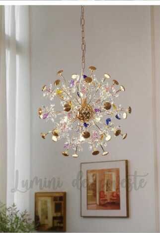 Candelabru LED 96W Floral Explosion, LED inclus, 24 surse de iluminare, Lumina: Cald, Natural, Rece,